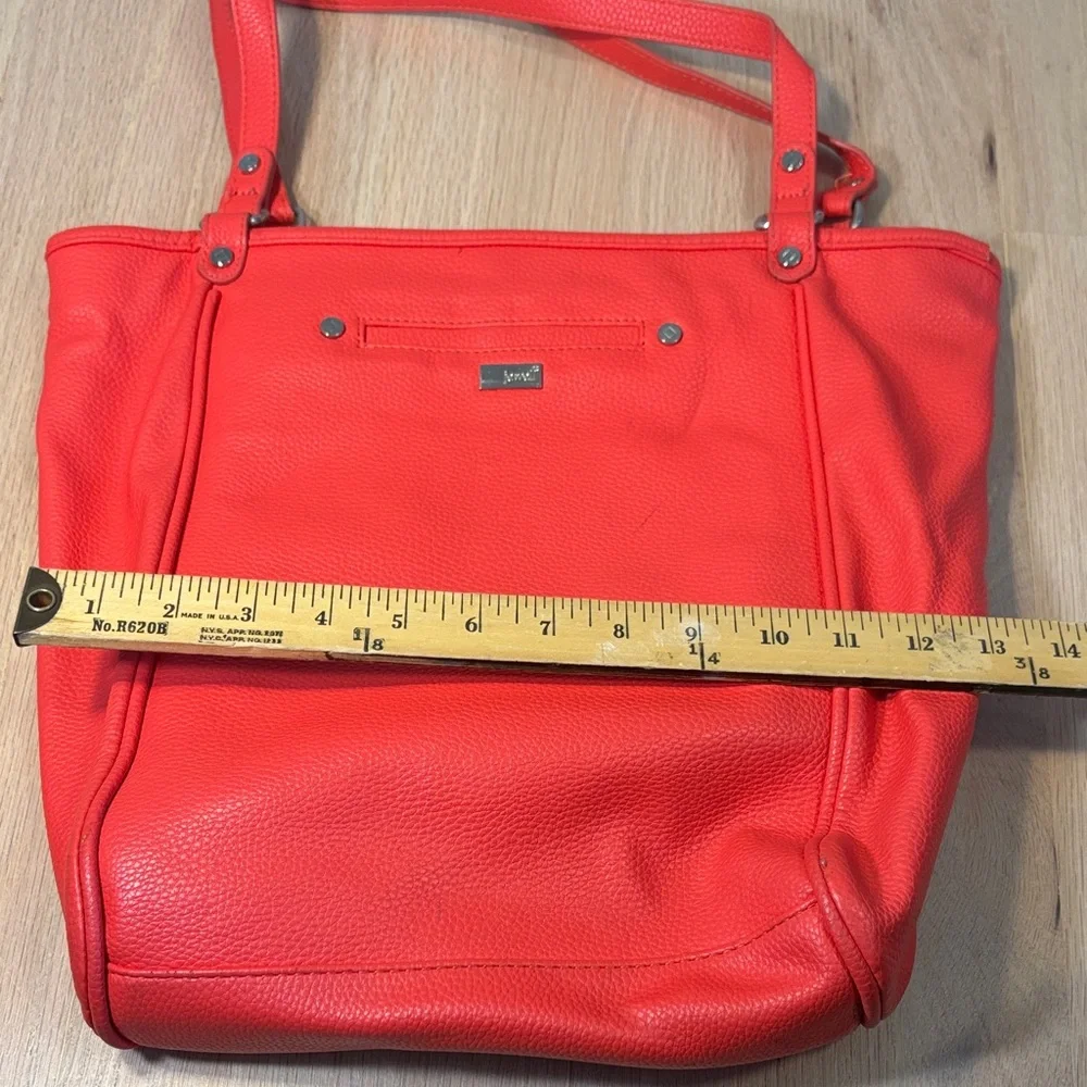 Jane Coral Leather Tote Bag
